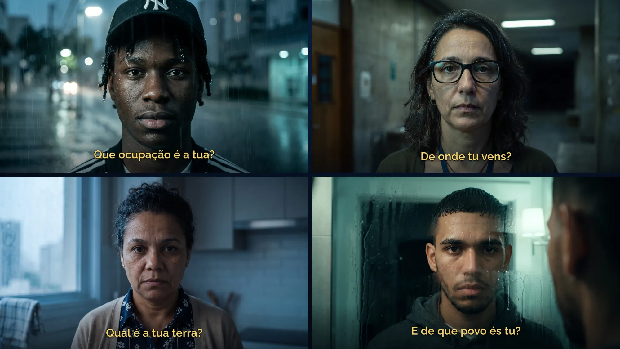 As quatro perguntas: que ocupação é a tua, de onde tu vens, qual é a tua terra, e de que povo és tu